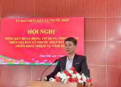 Chủ tịch UBND xã Trần Thiện Hải phát biểu tại hội nghị