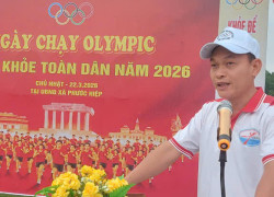 Phó Chủ tịch UBND xã Khương Duy Thiện phát biểu tại buổi lễ