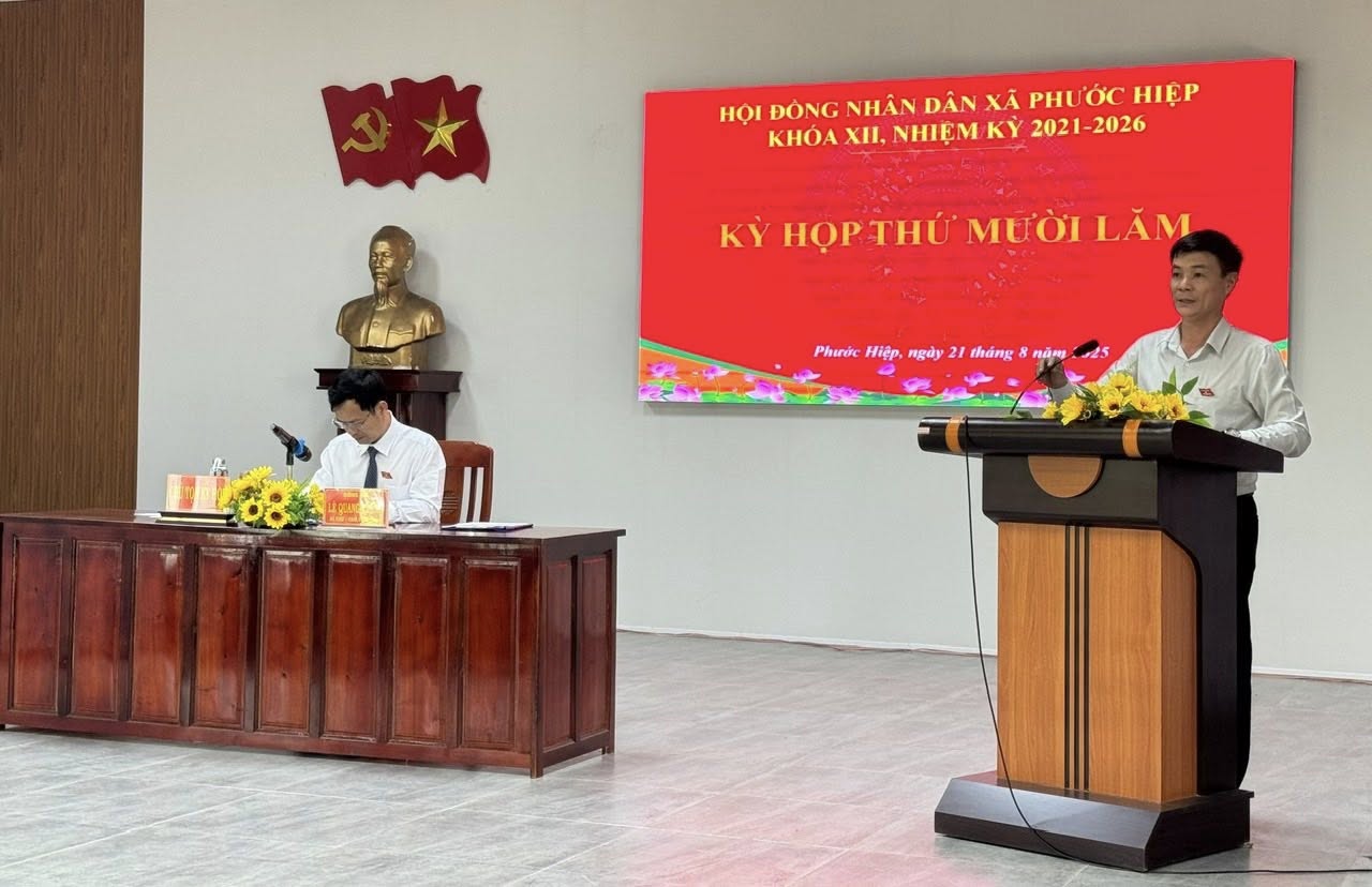HĐND xã Phước Hiệp khóa XII, nhiệm kỳ 2021 – 2026 tổ chức kỳ họp thứ mười lăm