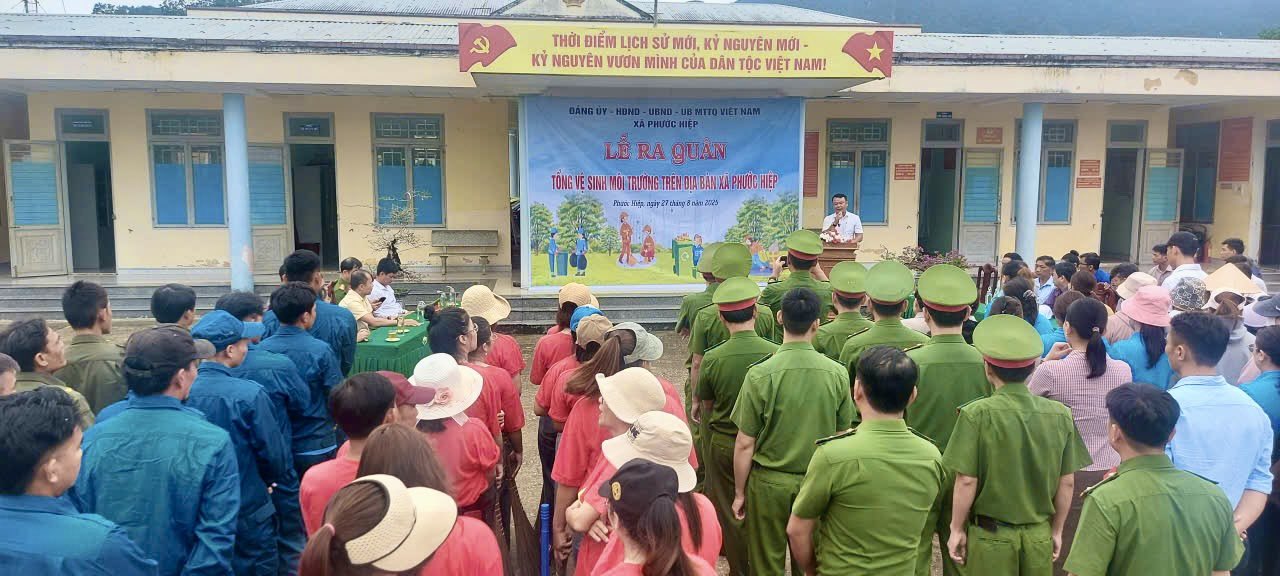 LỄ RA QUÂN TỔNG VỆ SINH MÔI TRƯỜNG XÃ PHƯỚC HIỆP