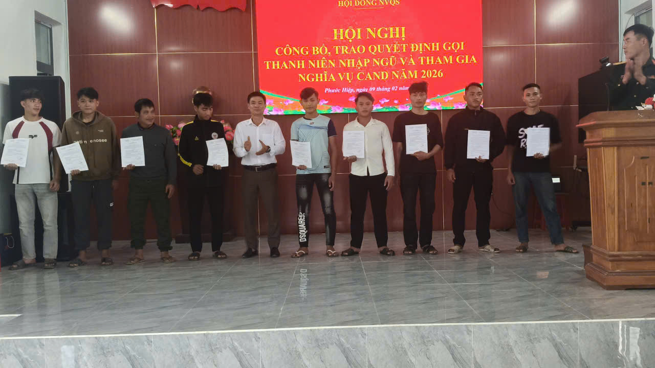 trao quyết định gọi thanh niên nhập ngũ và tham gia nghĩa vụ CAND năm 2026
