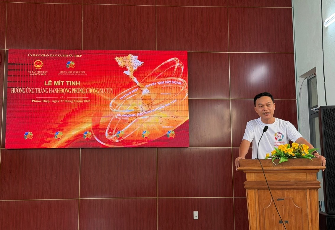 Đồng chí Khương Duy Thiện – Phó Chủ tịch UBND xã phát biểu khai mạc.